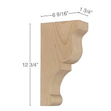 12-3/4" x 69/16" x 1-3/4" Transitional Large Bar Bracket Corbel