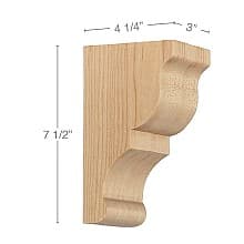 7-1/2" x 4-1/4" x 3" Transitional Small Bar Bracket Corbel