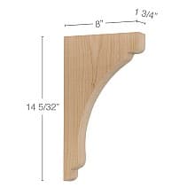 145/32" x 8" x 1-3/4" Shaker Large Bar Bracket Corbel