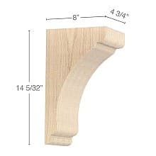 145/32" x 8" x 4-3/4" Shaker Large Bar Bracket Corbel