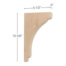 105/8" x 5-1/2" x 3" Shaker Medium Bar Bracket Corbel