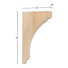 9" x 5" x 3" Shaker Small Bar Bracket Corbel