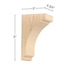 9" x 5" x 4-3/4" Shaker Small Bar Bracket Corbel