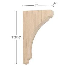 7-3/16" x 4" x 3" Shaker Extra Small Bar Bracket Corbel