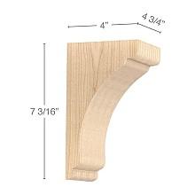 7-3/16" x 4" x 4-3/4" Shaker Extra Small Bar Bracket Corbel