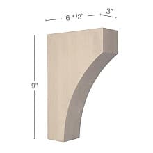 9" x 6-1/2" x 3" Contemporary Large Bar Bracket Corbel