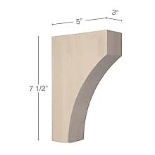 7-1/2" x 5" x 3" Contemporary Small Bar Bracket Corbel