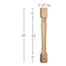 36" x 3-1/2" x 3-1/2" Classic Island Column