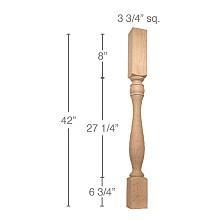 42" x 3-3/4" x 3-3/4" Traditional Bar Column