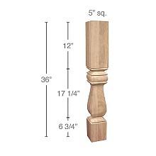 36" x 5" x 5" Traditional Island Column