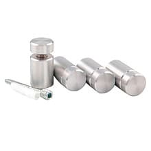 3/4" Diameter x 1" Long Standoff Kit, Satin Clear Anodized