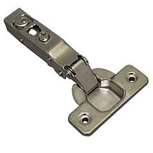 C80 110° Opening Hinge, 45mm Bore Pattern, Soft-Closing, Full Overlay, Nickel-Plated, Dowelled