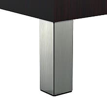 2" Wide x 4" High Square Furniture Leg, Brushed Steel 4/Set
