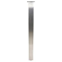 3-1/8" Wide x 34-1/2" High Square Rockwell Single Table Leg, Stainless Steel