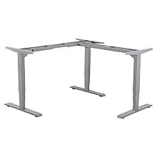 56.3" - 87.8" Wide x 30" Deep L-Shape Electric Desk Frame, Gray