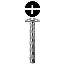 #8 x 1" Truss Head Machine Screws, Phillips/Slotted Drive #8-32 Thread and Blunt Point, Zinc, Box of 1 Thousand by Quickscrews