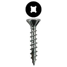 Quickscrews Flat Head Assembly Screws, Square/Phillips Drive Coarse Thread with Nibs and Type 17 Auger Point