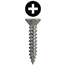 Quickscrews Flat Head Hinge Edge Screws, Phillips Drive Twinfast Thread and Sharp Point
