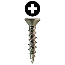 #7 x 5/8" Flat Head Hinge & Drawer Slide Screws, Phillips Drive Coarse Thread and Regular Point, Nickel, Box of 1,000 by Quickscrews