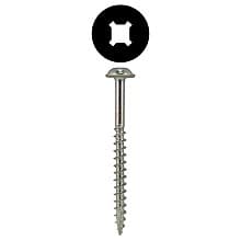 Quickscrews Round Washer Head Assembly Screws, Square/Phillips Drive Coarse Thread and Sharp Point