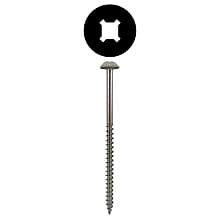 Quickscrews Round Washer Head Installation Screws, Square/Phillips Drive Coarse Thread and Sharp Point