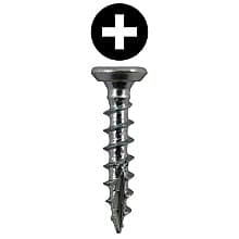 #6 x 1/2" Flat Head Undercut Screws, Phillips Drive Coarse Thread and Type 17 Auger Point, Zinc-Plated, Box of Hundred by Quickscrews