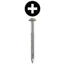 Quickscrews Round Washer Head Installation Screws, Phillips Drive Hi-Low Thread and Sharp Point