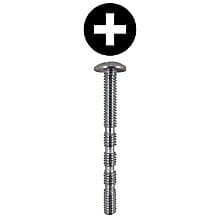 #8 x 1-3/4" Truss Head Break-Away Screws, Phillips Drive #8-32 Thread and Blunt Point, Zinc, Box of 1 Thousand by Quickscrews