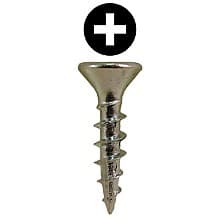 Quickscrews Flat Head Hinge Edge Screws, Phillips Drive Coarse Thread and Type 17 Auger Point