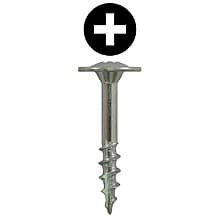 Quickscrews Large Round Washer Head Drawer Front Adjusting Screws, Phillips Drive Coarse Thread and Type 17 Auger Point