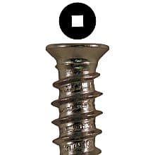 6mm x 13mm Flat Head Euro Screws, Square Drive Type B Thread and Blunt Point, Nickel, Box of 1 Thousand by Quickscrews