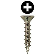 Quickscrews Large Flat Head Hinge Edge Screws, Phillips Drive Coarse Thread and Sharp Point