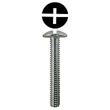 4mm x 35mm Truss Head Machine Screws, Phillips/Slotted Drive M4 Thread and Blunt Point, Zinc, Box of Hundred by Quickscrews
