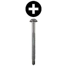 Quickscrews Round Washer Head Installation Screws, Phillips Drive Partial Thread and SDS-Metal Self-Drilling Point
