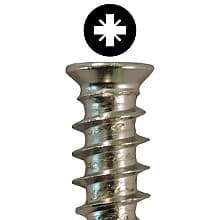 6.3mm x 13mm Flat Head Euro Screws, Pozi Drive Type B Thread and Blunt Point, Nickel, Box of 5 Hundred by Quickscrews