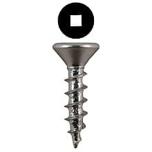 Quickscrews Flat Head Hinge Edge Screws, Square Drive Coarse Thread and Sharp Point