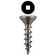 #8 x 5/8" Flat Head Hinge Edge Screws, Square Drive Coarse Thread and Sharp Point, Zinc, Box of 1 Thousand by Quickscrews