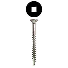 Quickscrews Flat Head Assembly Screws, Square Drive Coarse Thread with Nibs and Type 17 Auger Point