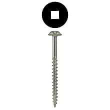 Quickscrews Round Washer Head Assembly Screws, Square Drive Coarse Thread and Type 17 Auger Point