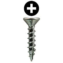 Quickscrews Large Flat Head Hinge Edge Screws, Phillips Drive Coarse Thread and Type 17 Auger Point