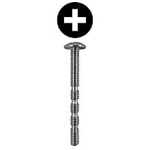 4mm x 61mm Truss Head Machine Screws, Phillips Drive M4 Thread and Blunt Point, Zinc, Box of 2.8 Thousand by Quickscrews