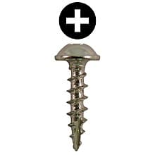 Quickscrews Round Washer Head Compact Hinge Screws, Phillips Drive Coarse Thread and Type 17 Auger Point
