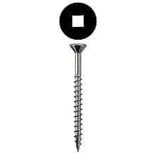 Quickscrews Flat Head Hinge Edge Screws, Square Drive Coarse Thread with Nibs and Type 17 Auger Point