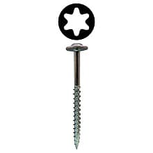 Quickscrews Round Washer Head Installation Screws, Torx Drive Coarse Thread and Type 17 Auger Point