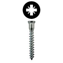 Wurth Flat Head Confirmat Screws, Pozi Drive Coarse Thread with Nibs and Blunt Point
