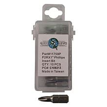 #2 x 1" Phillips Drive Reduced Insert Bit (10/Box)