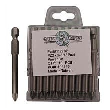 #2 x 2-3/4" Pozi Drive Power Bit (10/Box)