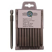 #2 x 3-1/2" Pozi Drive Power Bit (10/Box)