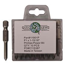 #1 x 1-15/16" Phillips Drive Power Bit (10/Box)