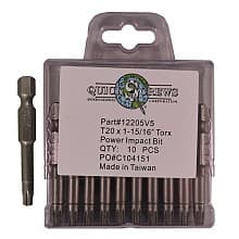 T20 x 1-15/16" Torx Drive Impact Power Bit (10/Box)